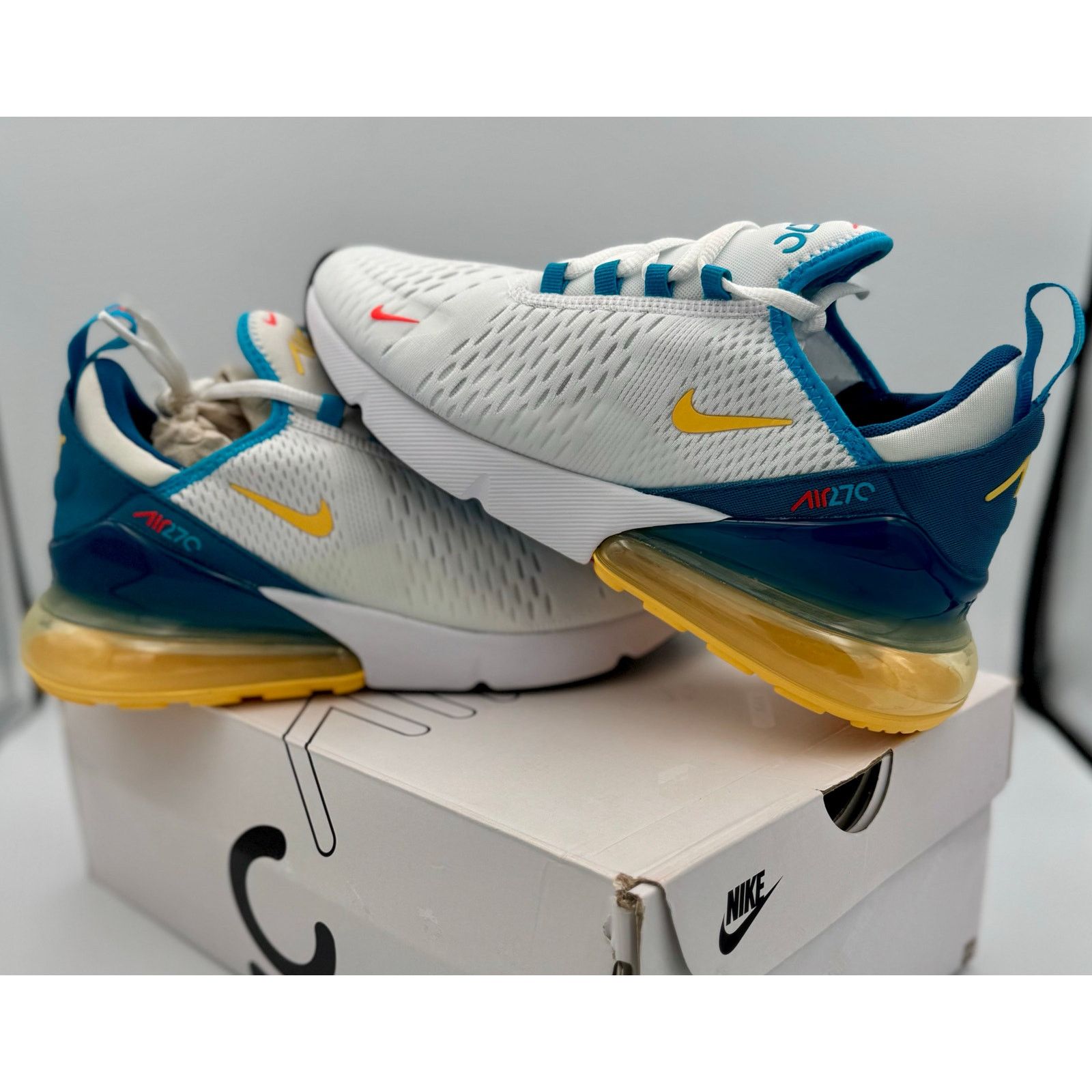 Nike Nike Air Max 270 White Industrial Blue Citron Pulse 7.5M Size US 7.5 / EU 40-41 - 10 Thumbnail
