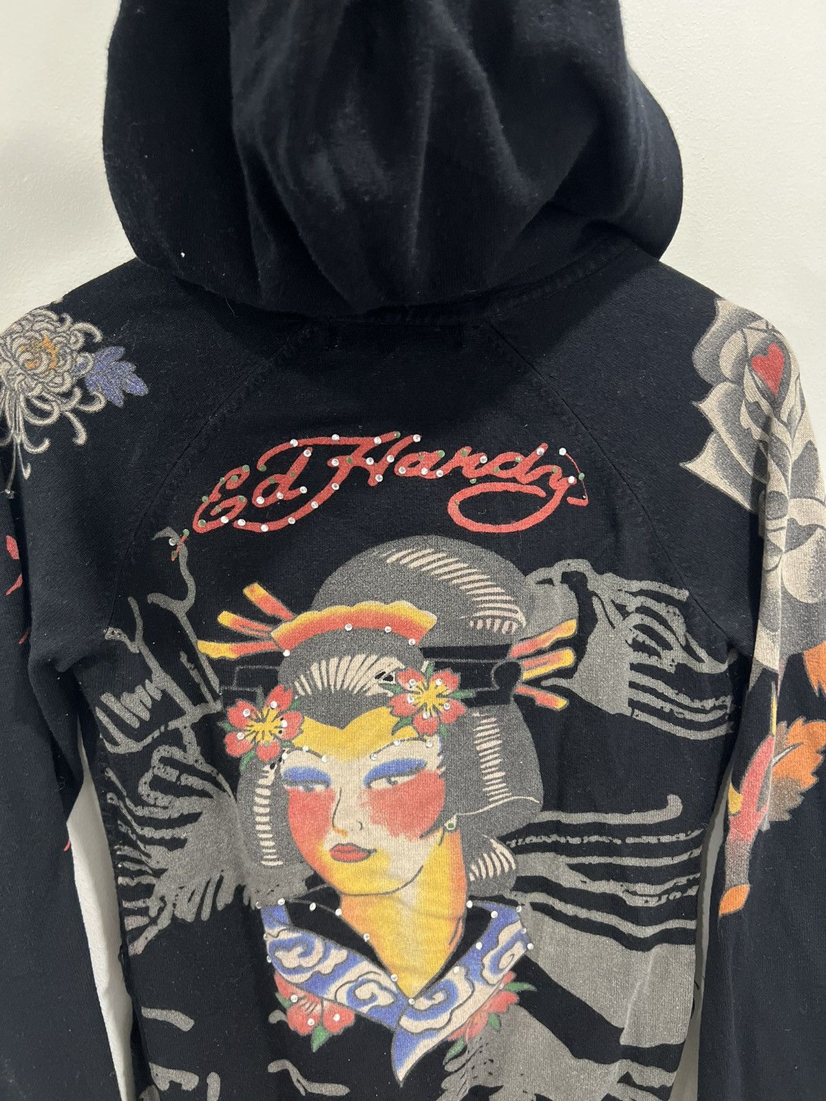 Ed Hardy Vtg Y2K Women Ed Hardy Hoodie Sweater knit shirt dress skirt Size L / US 10 / IT 46 - 6 Thumbnail