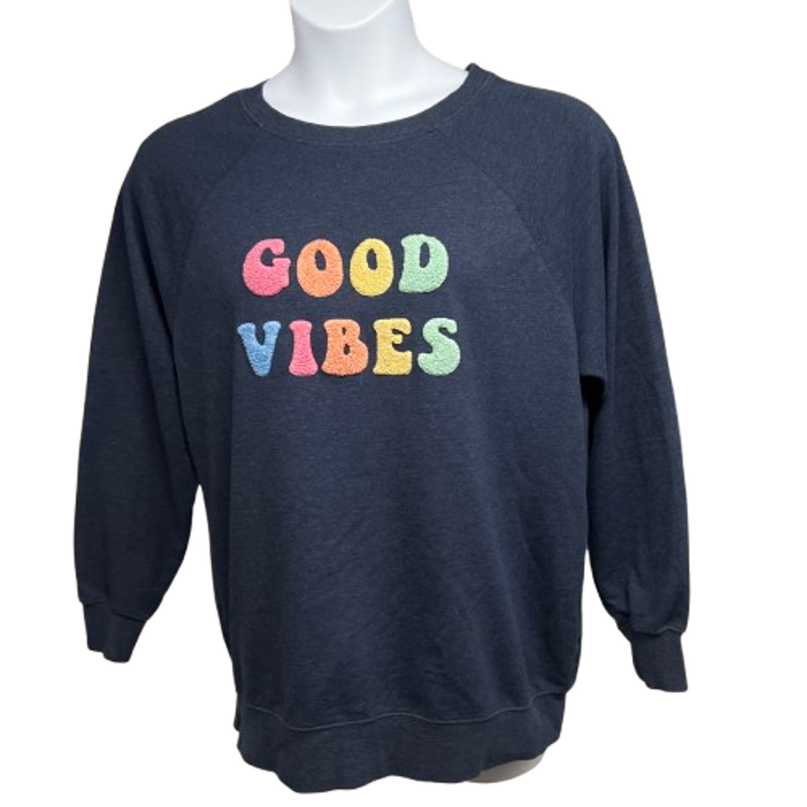 Wildfox Wildfox Blue Good Vibes Graphic Pullover Sweatshirt Medium Size M / US 6-8 / IT 42-44 - 5 Thumbnail