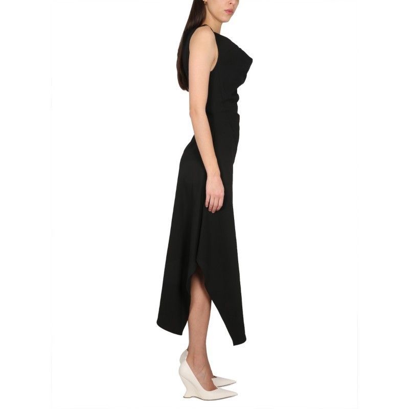 Bottega Veneta o1s1rm1125 Midi Dress in Black Size XS / US 0-2 / IT 36-38 - 3 Thumbnail