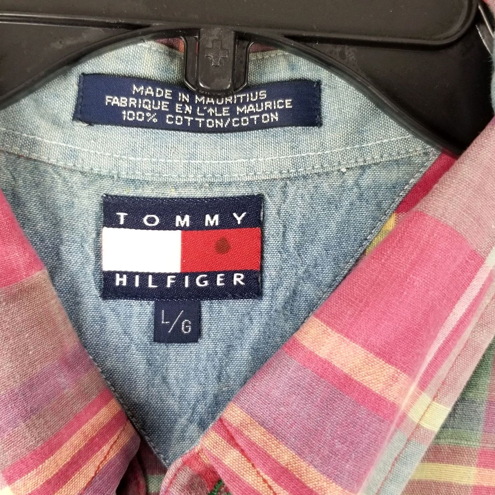 Tommy Hilfiger VINTAGE Tommy Hilfiger Shirt Men L Pink Plaid Short Sleeve Button-Up Collared Barbie Casual Size US L / EU 52-54 / 3 - 3 Thumbnail