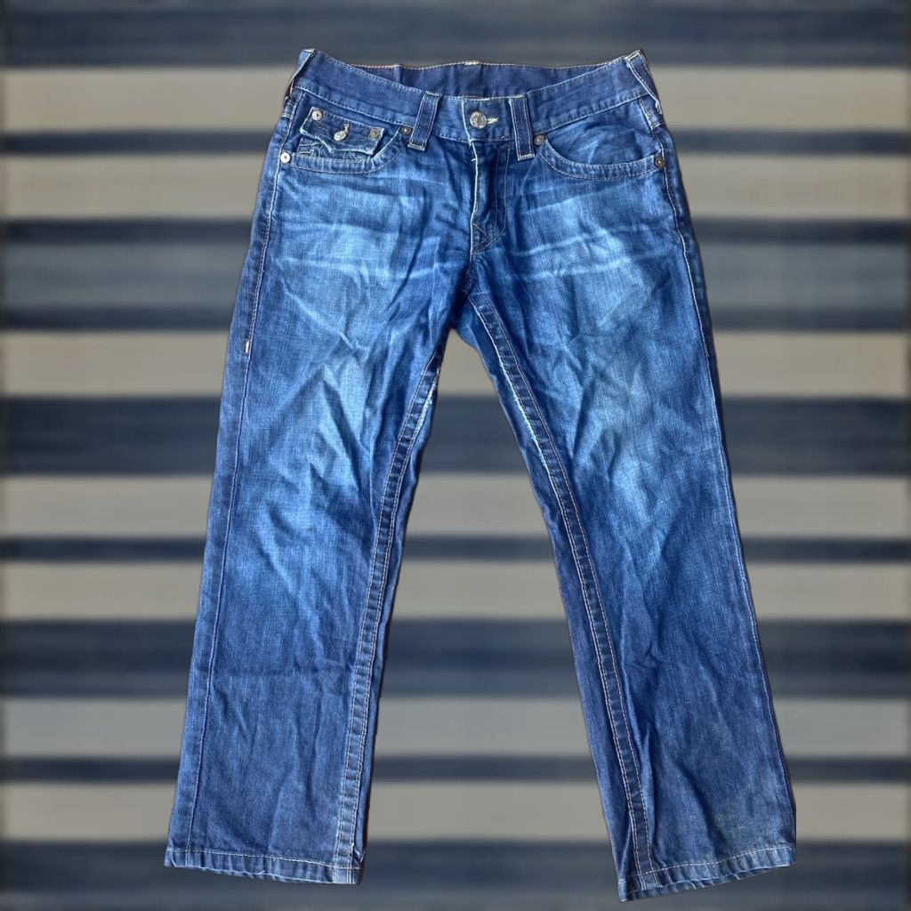 True Religion VINTAGE True Religion Ricky Flap Pocket Dark Wash Jeans Mens 31x27 Made In USA Denim Blue Regular 31 34 USA World Tour Ricky Men Jeans Size US 31 - 1 Thumbnail