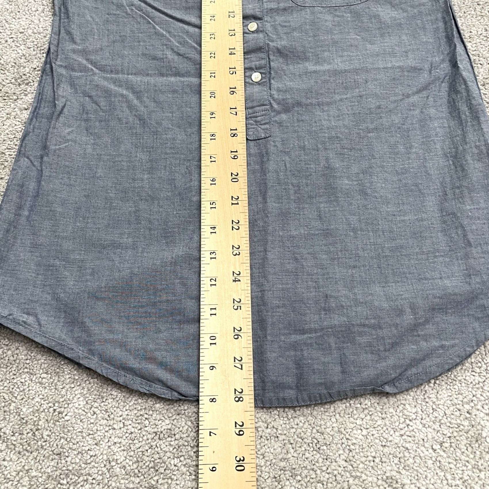 J.Crew J.Crew Shirt Women XXS Blue Cotton Chambray Long Sleeve Casual Popover Tunic Top Size XXS / US 00 / IT 34 - 7 Thumbnail