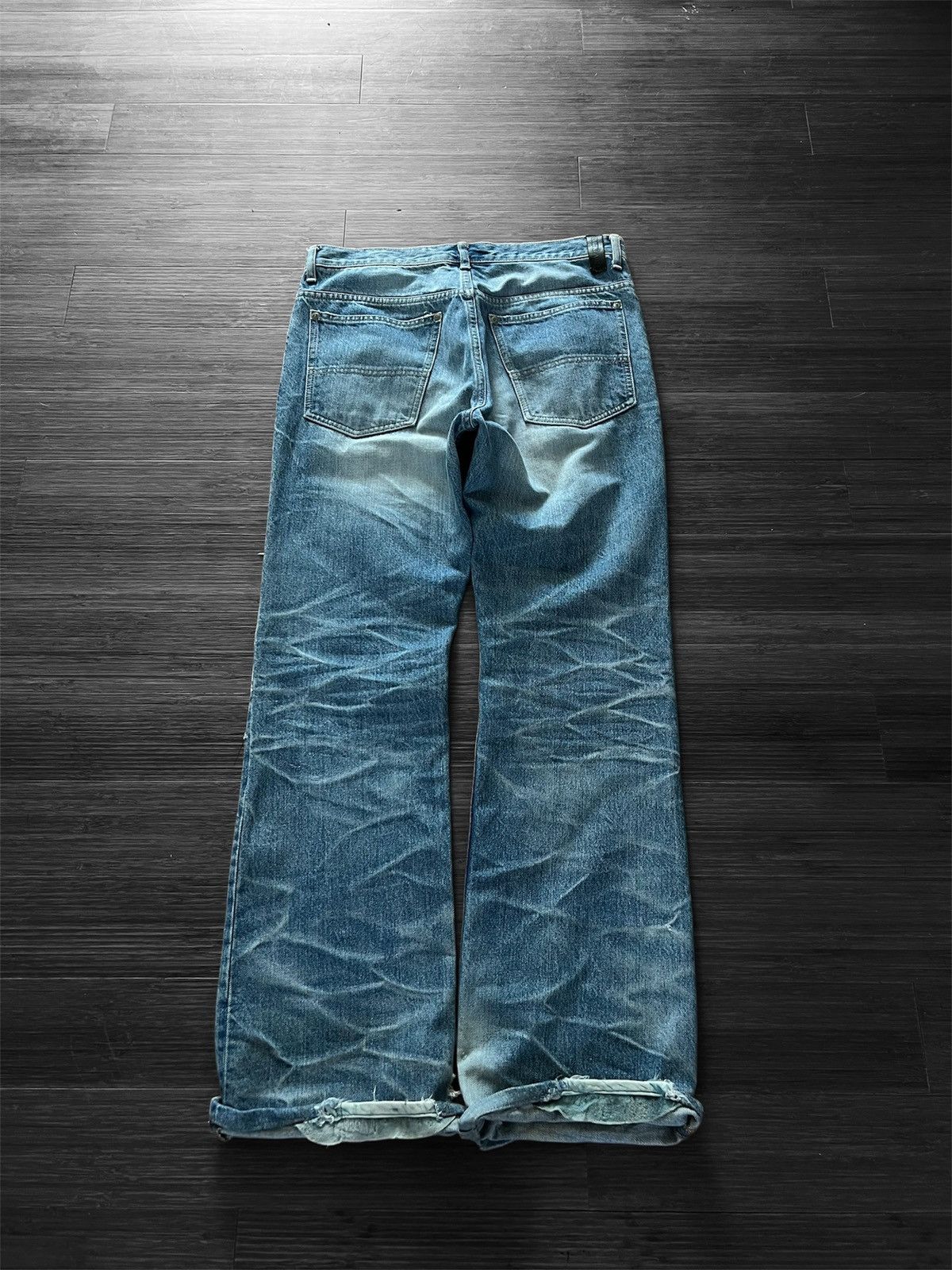 Isamu Katayama Backlash Backlash Leather Repair Flared Jeans isamu katayama backlash Size US 32 / EU 48 - 3 Thumbnail