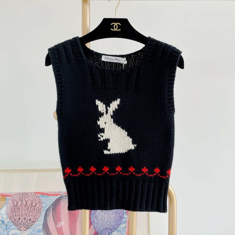 Dior Dior Black knitted sleeveless top Size XXS / US 00 / IT 34 - 1 Thumbnail