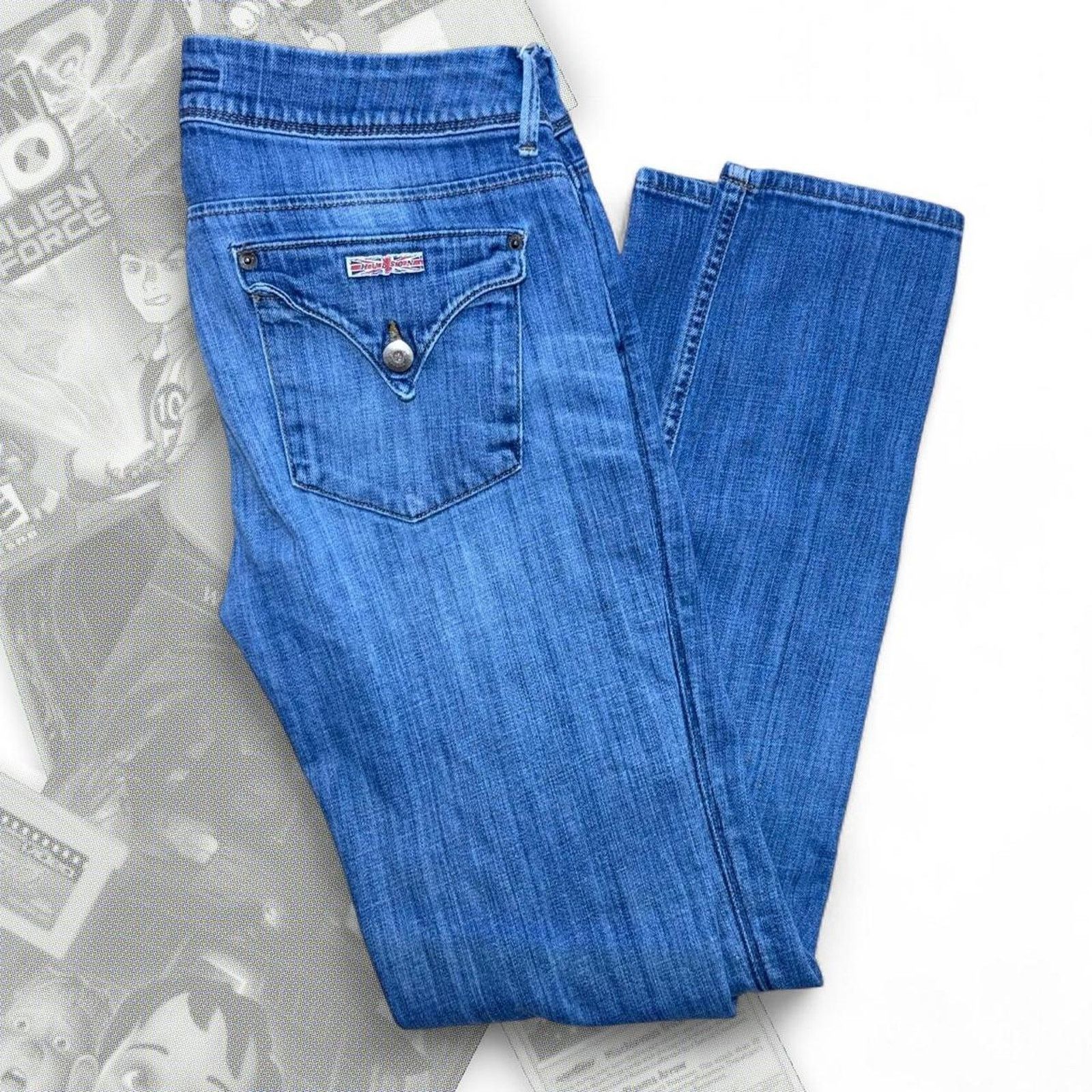 & Other Stories Vintage Y2K Blue Ripped & Skinny Straight Hudson Denim Jeans Size 30" / US 8 / IT 44 - 1 Thumbnail