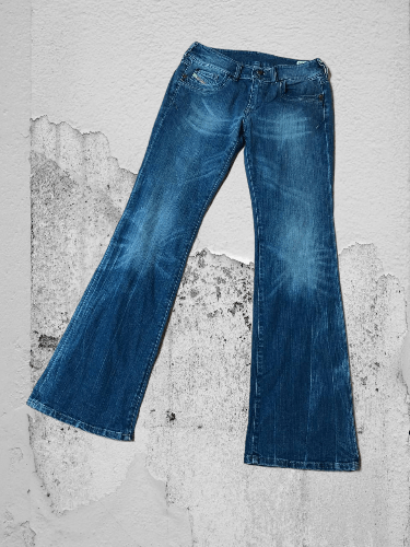 Diesel × Japanese Brand Vintage Diesel Y2K distressed Flare denim pants Size 30" / US 8 / IT 44 - 1 Thumbnail