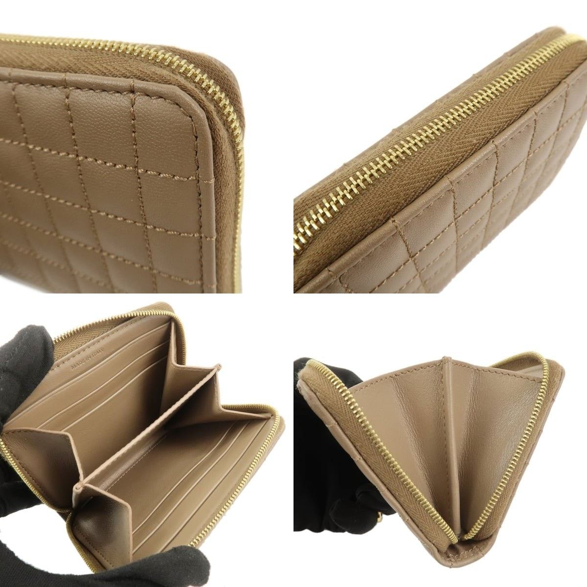 Celine Celine Quilted Lambskin Zippy Wallet Tan Size ONE SIZE - 4 Thumbnail