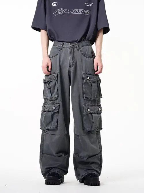 VIBE Retro High Street Hip Hop Wide Leg Loose Casual Pants Size US 28 / EU 44 - 1 Thumbnail