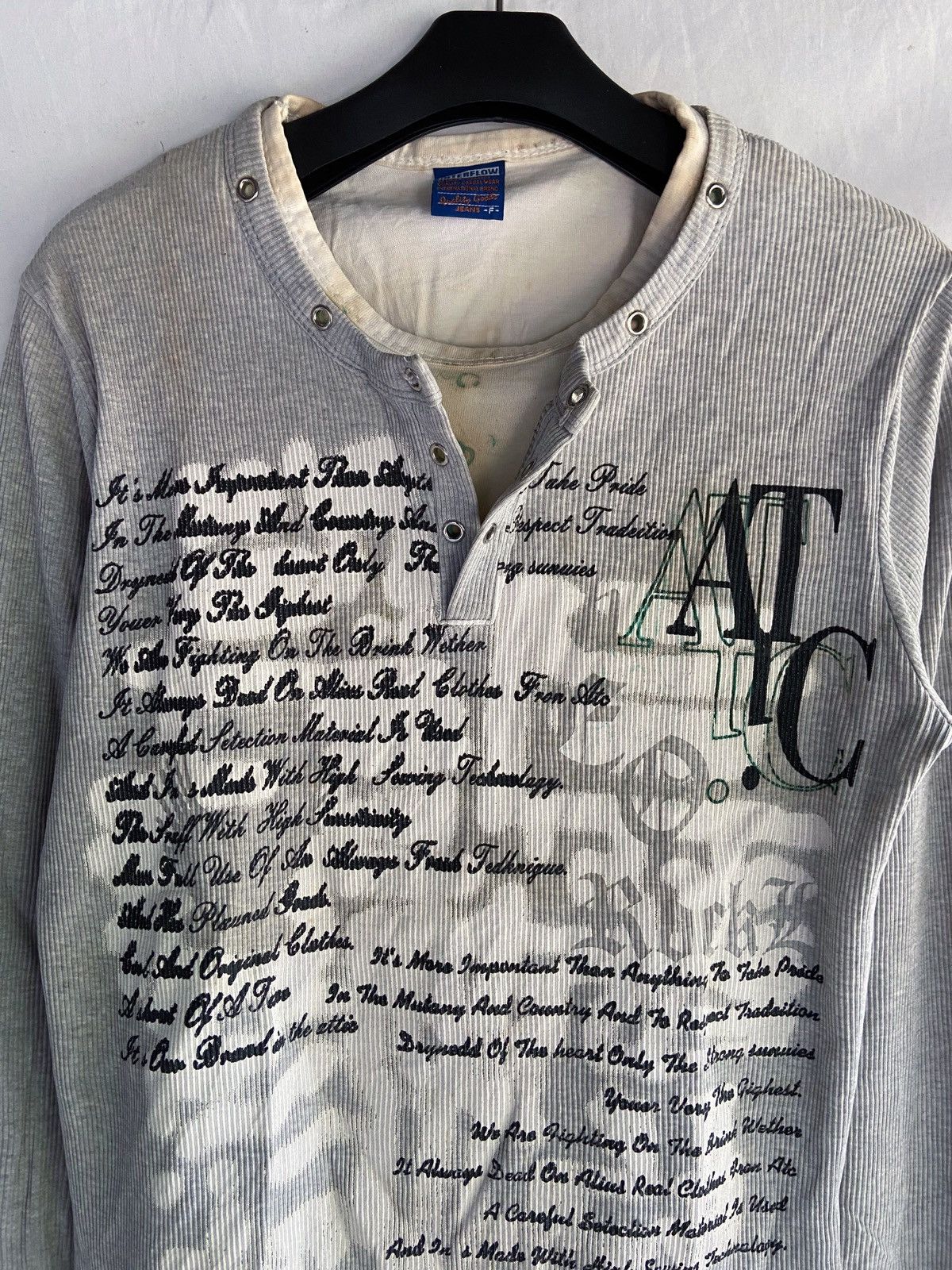 Japanese Brand DOUBLE LAYER INTERFLOW POEM LONG SLEEVE Size US M / EU 48-50 / 2 - 3 Thumbnail