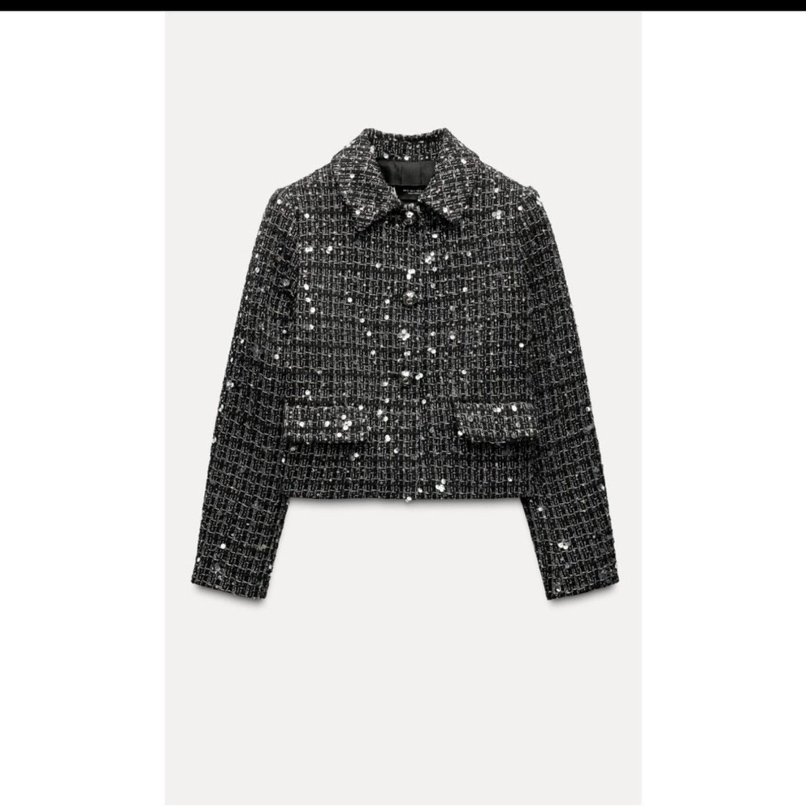 Zara NWT- Zara- textured sequins jacket- small Size XS / US 0-2 / IT 36-38 - 2 Thumbnail