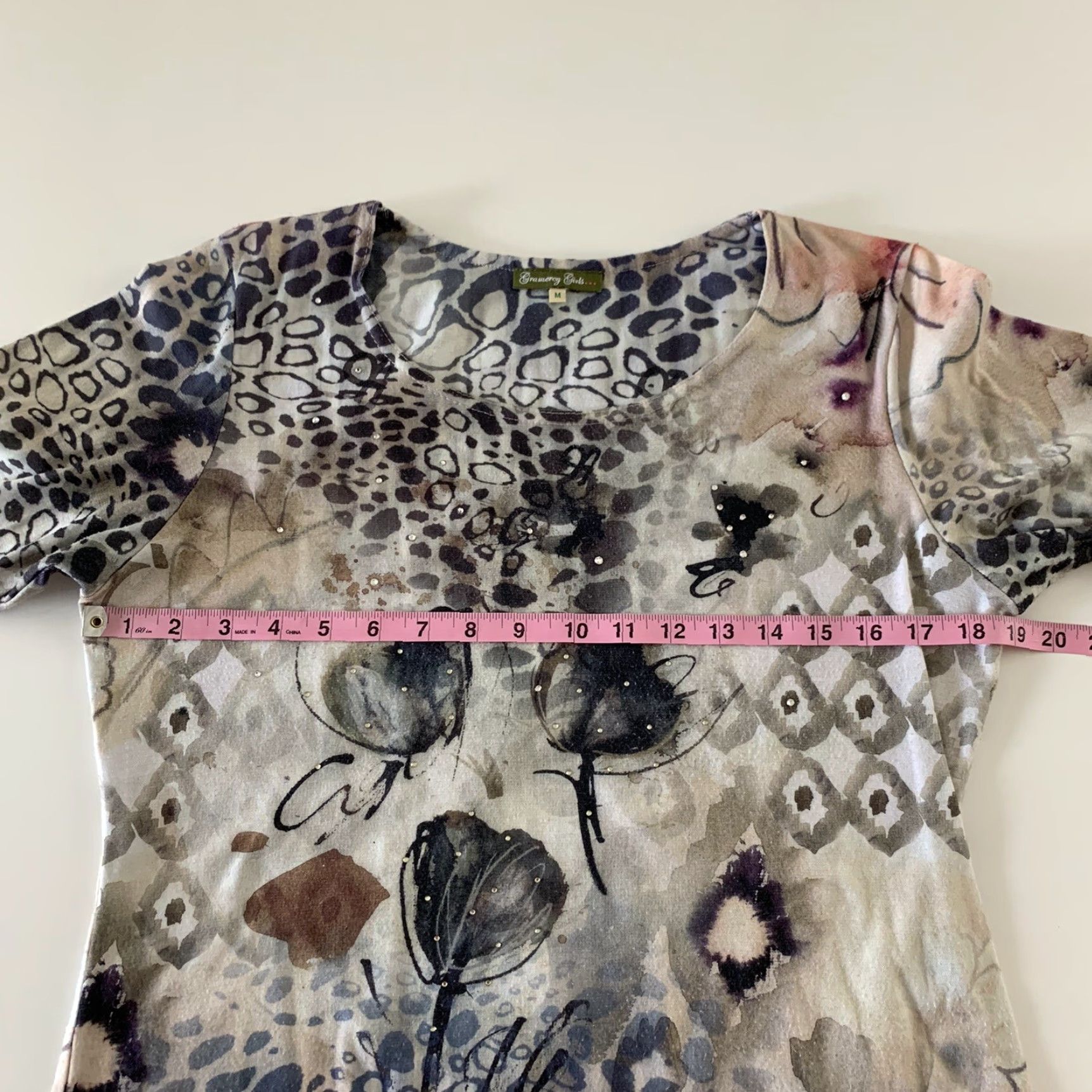 Gloverall Gramercy Girls 3/4 Sleeve Floral Print Blouse Women's Beige M Size M / US 6-8 / IT 42-44 - 3 Thumbnail