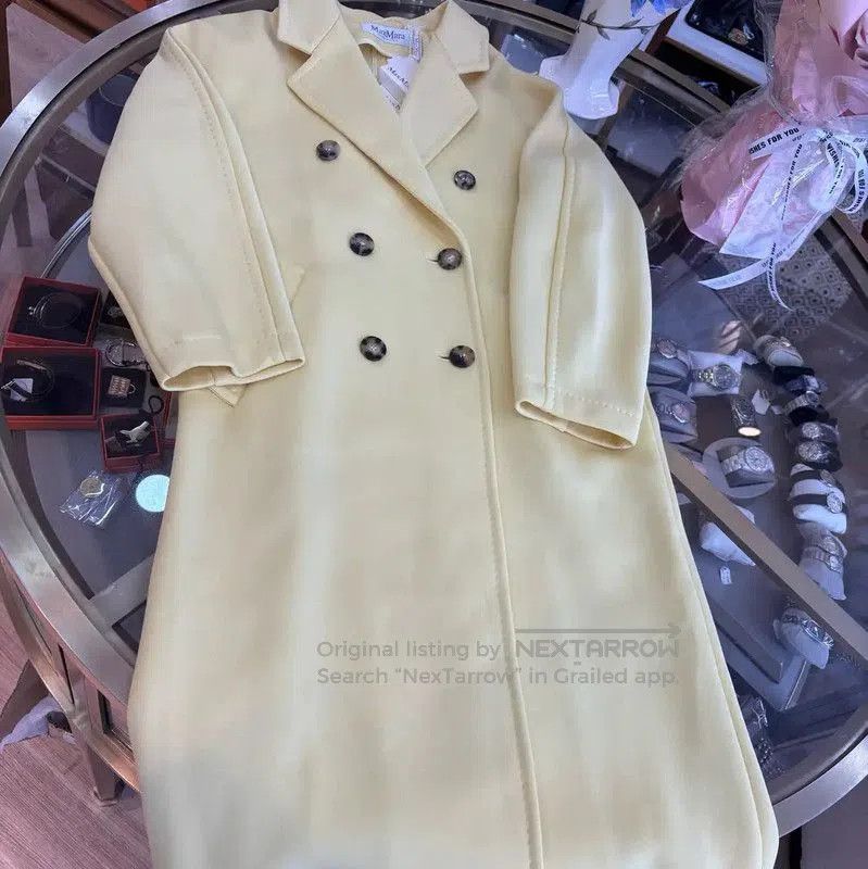 Max Mara MaxMara Spring Autumn Yellow Cotton Long Coat . Size M / US 6-8 / IT 42-44 - 4 Thumbnail
