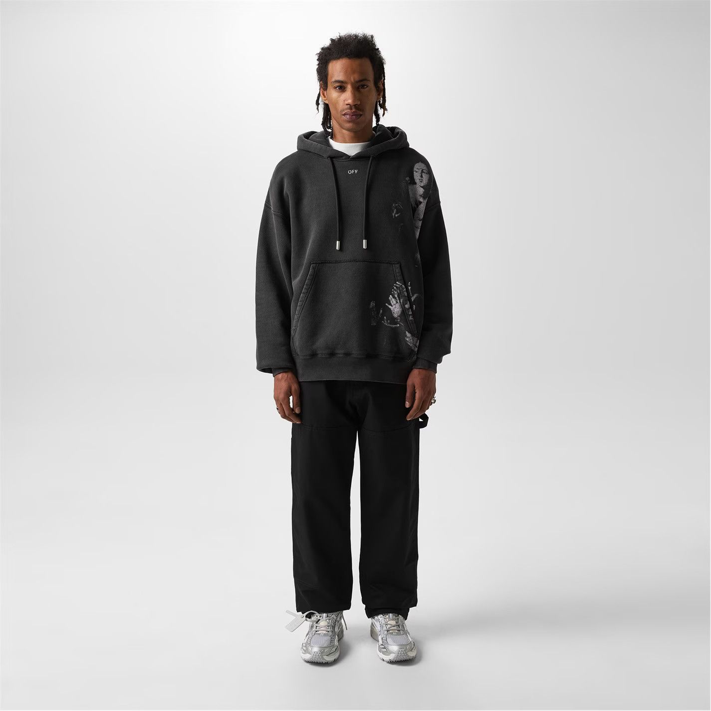 Off-White o1g2r1mq0226 Blurred Mary Skater Hoodie In Black Size US S / EU 44-46 / 1 - 6 Thumbnail