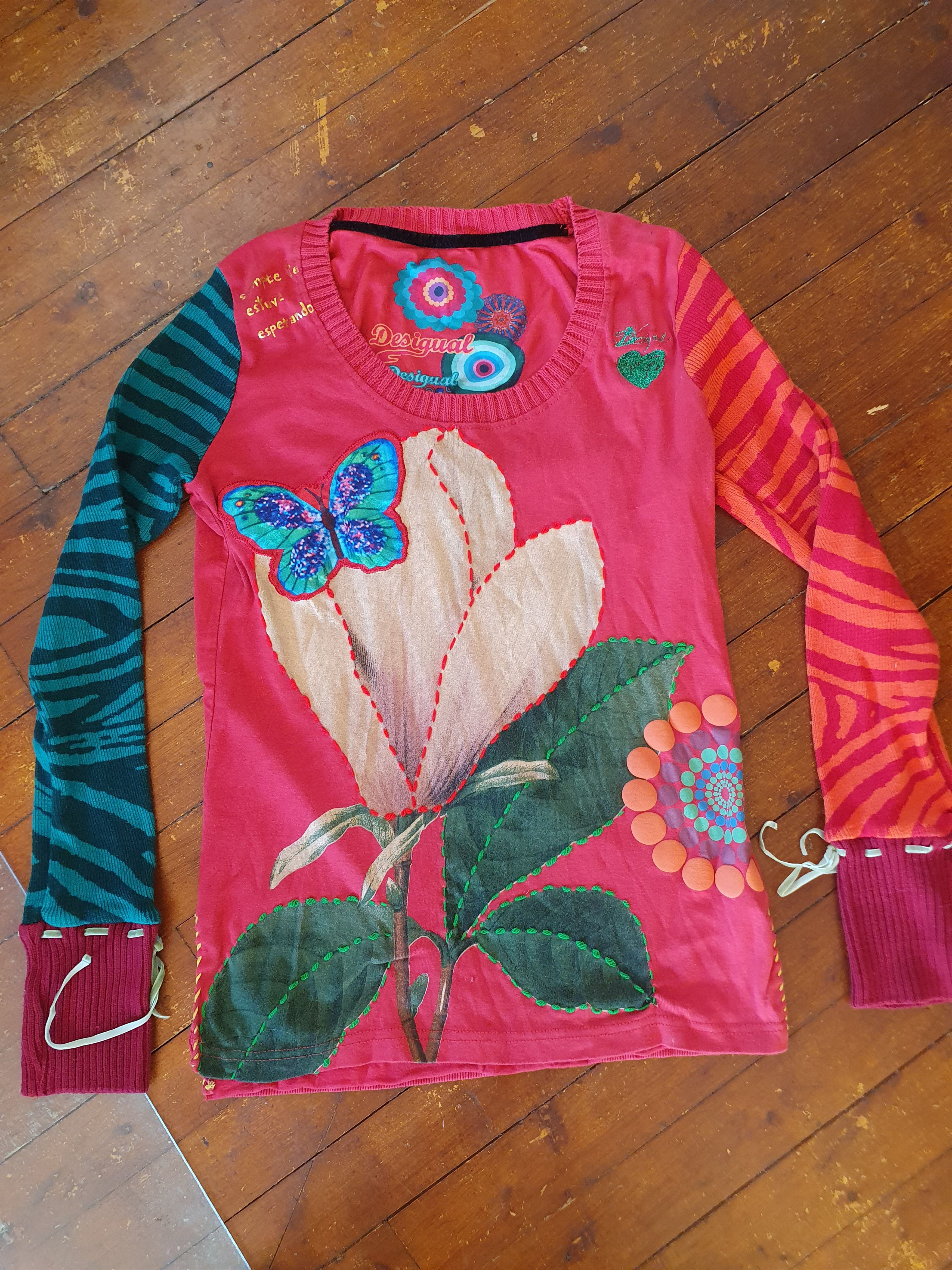 Desigual Desigual Floral Multicolour Top Thin Sweater sz M Size M / US 6-8 / IT 42-44 - 1 Thumbnail