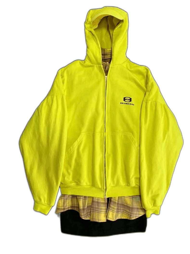 balenciaga neon yellow utility hoodie shirt