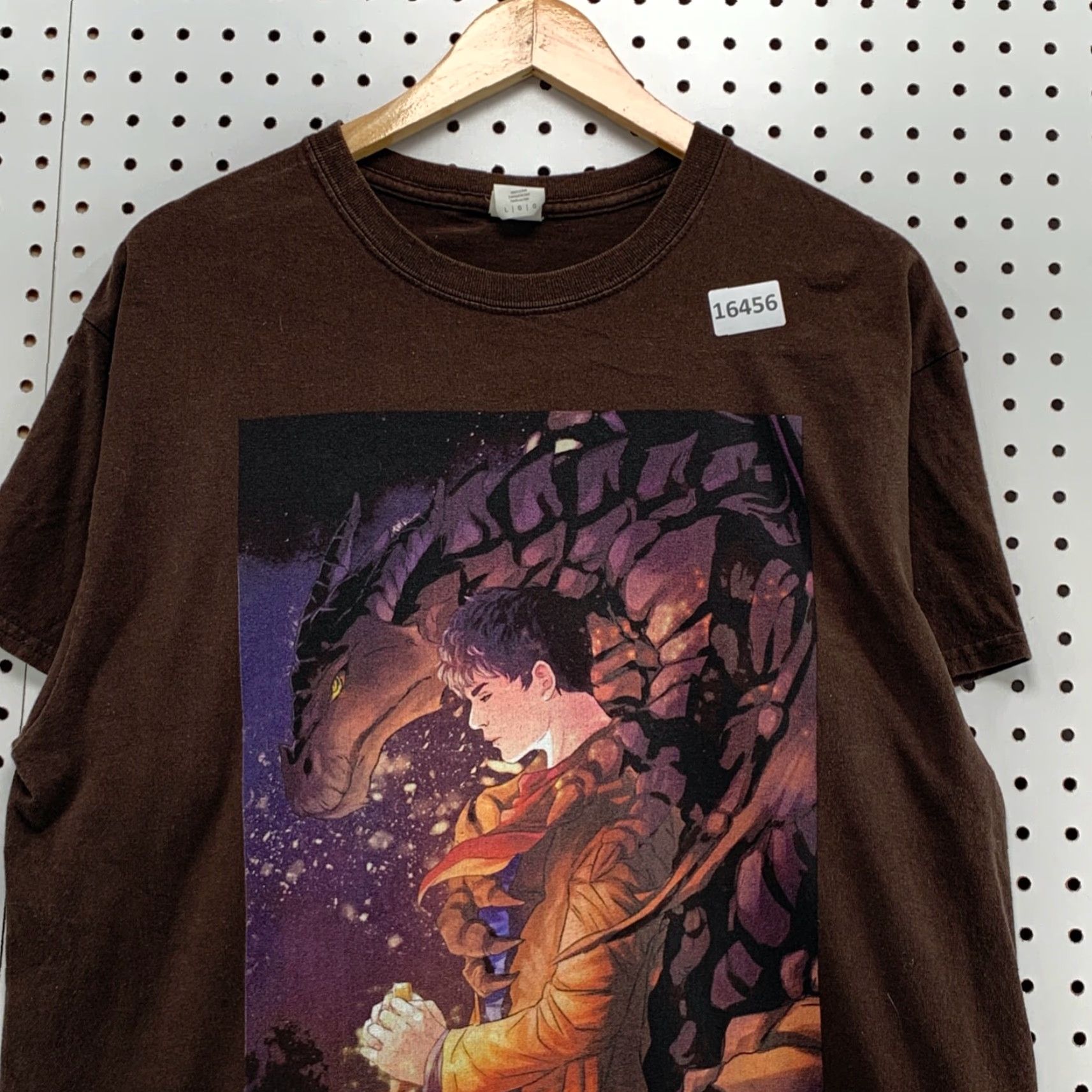 Gildan VINTAGE Gildan Lao Pendragon Shirt Brown Anime T-Shirt Adult Large Short Sleeve Last Dragonlord Mens Size US L / EU 52-54 / 3 - 2 Thumbnail