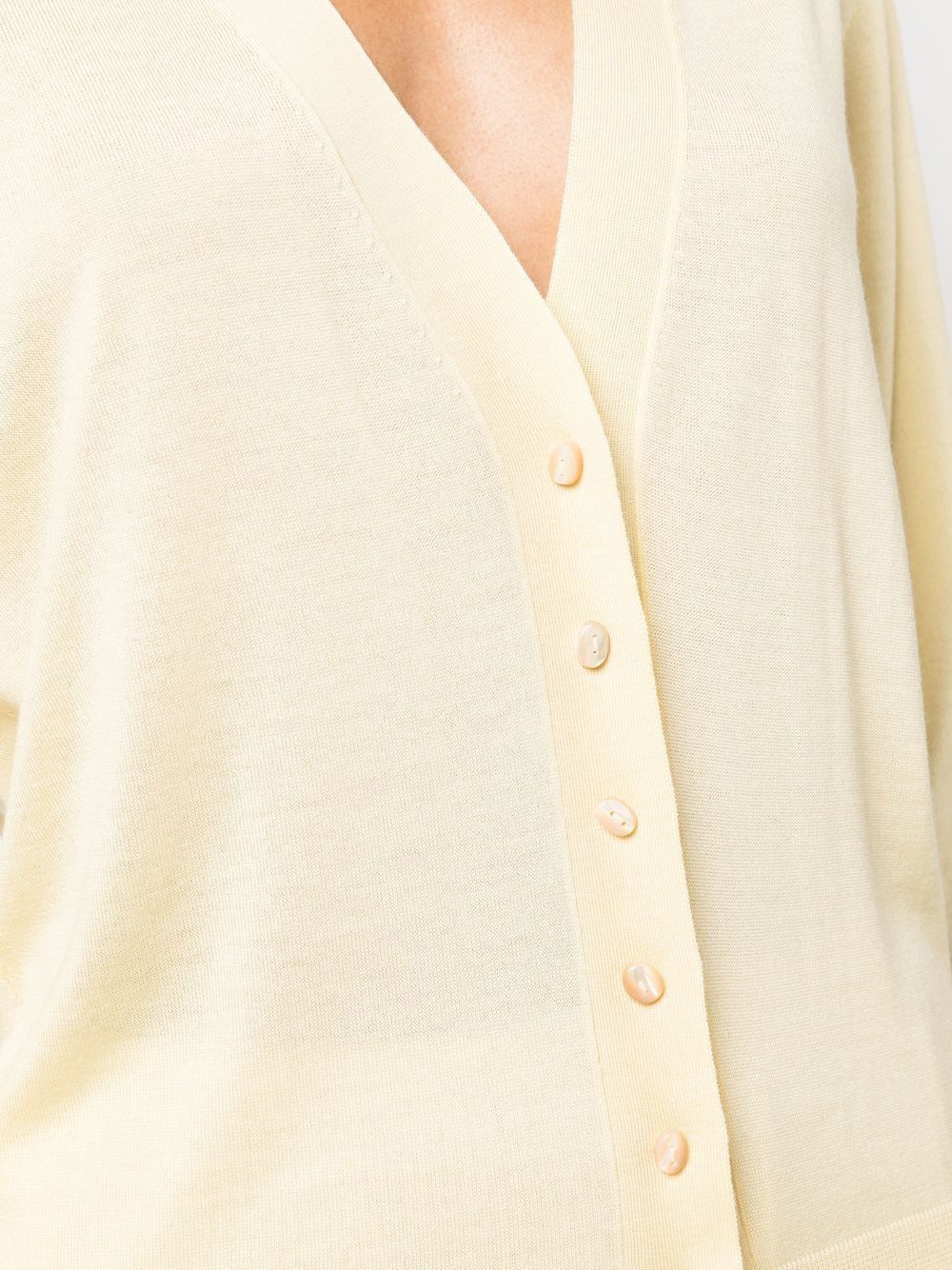 Jil Sander o1y1025 Cardigan in Pastel Yelllow Size XS / US 0-2 / IT 36-38 - 3 Thumbnail