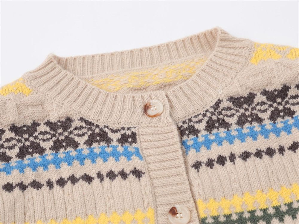 Vintage Men's retro striped round neck knitted cardigan y2k Size US M / EU 48-50 / 2 - 3 Thumbnail