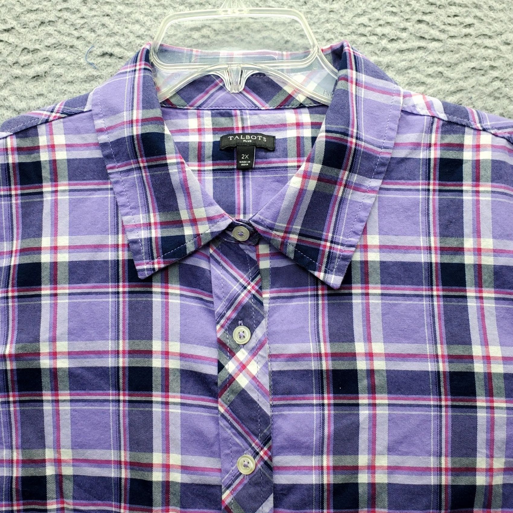 Talbots Talbots Shirt Womens 2X Multicolor Plaid Classic Fit Long Sleeve Button Up Size XXL / US 16-18 / IT 52-54 - 7 Thumbnail
