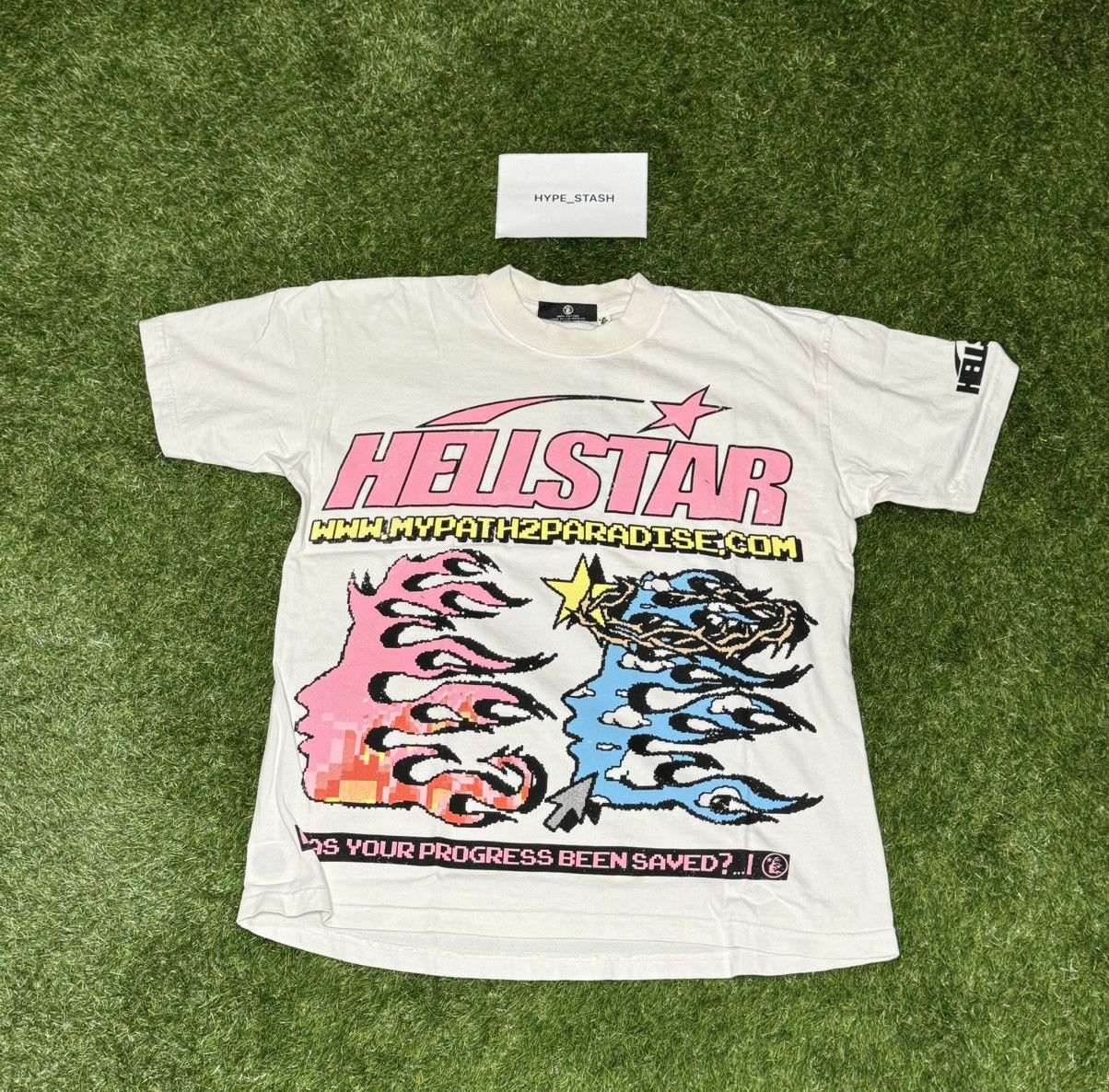 image of Hellstar Pixel Tee in White, Men's (Size XL)
