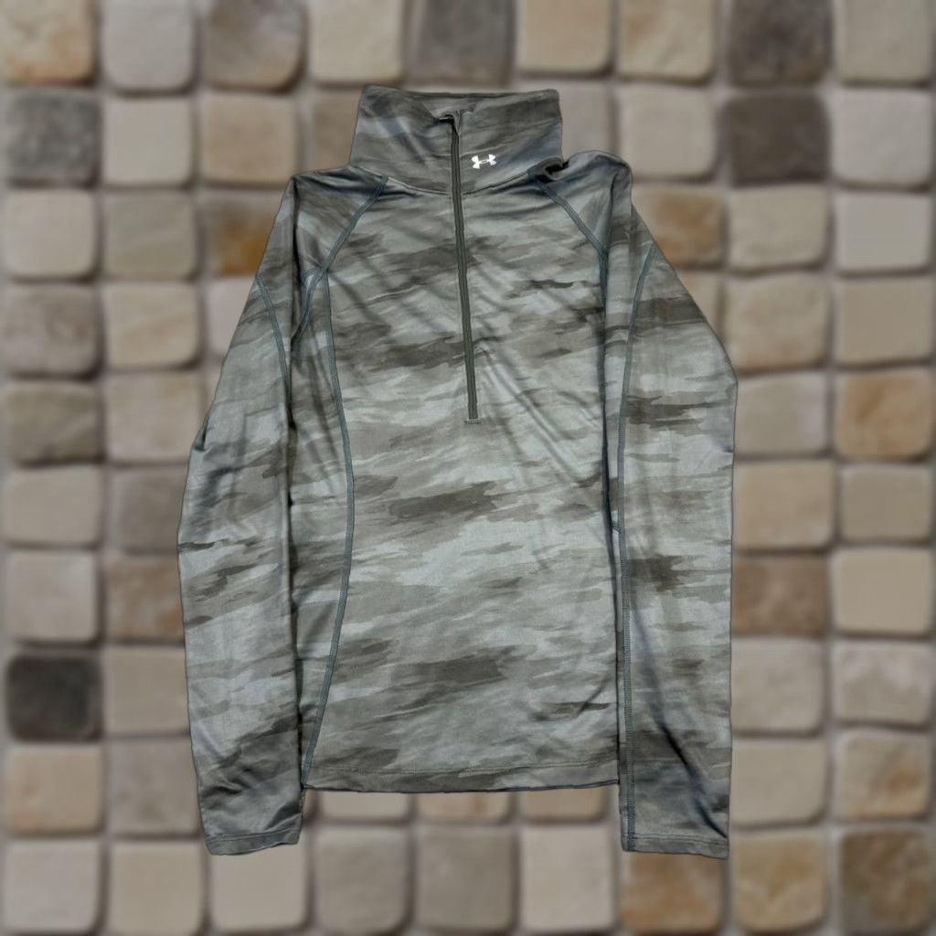 Under Armour Under Armour Camouflage XS Gray Running 1/4 Zip Sweater Womens Pullover Mock Neck Athletic Shirt Size XS / US 0-2 / IT 36-38 - 1 Thumbnail
