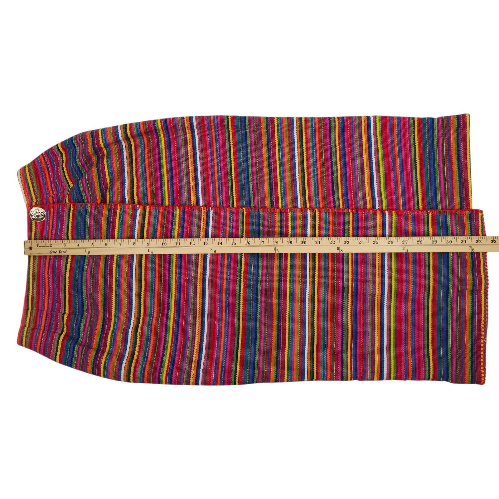 Other F.L. Malik Wrap Skirt 6 Striped Vintage Rainbow Pencil Midi Size 28" / US 6 / IT 42 - 5 Thumbnail