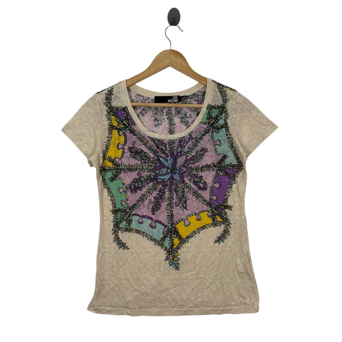 LOVE MOSCHINO All Over Print Abstract Floral Shirt