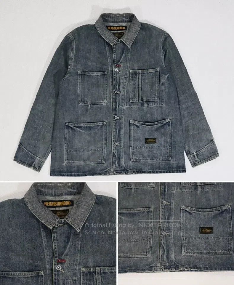 Neighborhood Neighborhood Denim Jacket XL Washed Oil Stained Aged Size US XL / EU 56 / 4 - 2 Thumbnail