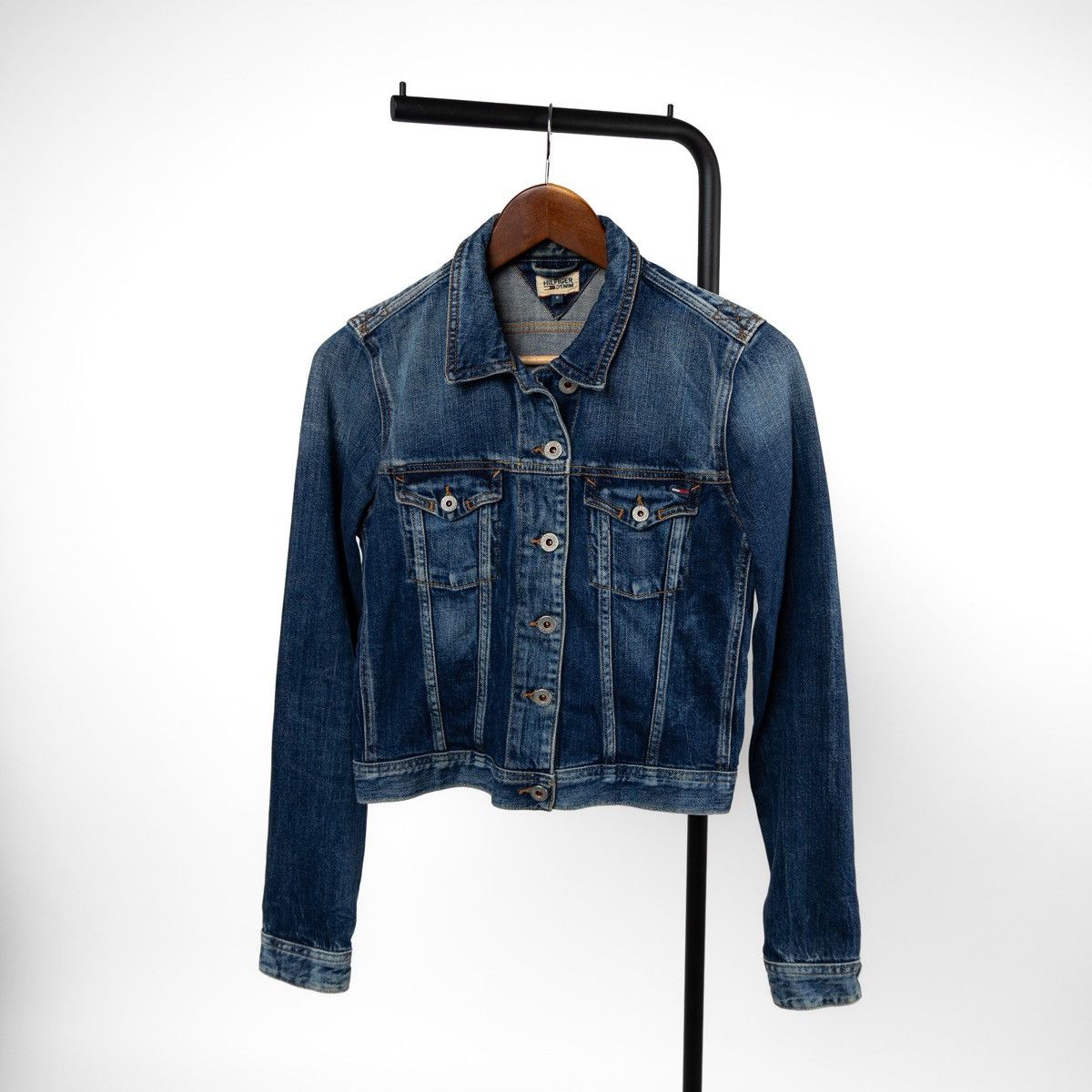 Tommy Hilfiger Tommy Hilfiger Wmns Denim Jacket Blue Classic Fitted Button Size S / US 4 / IT 40 - 1 Thumbnail