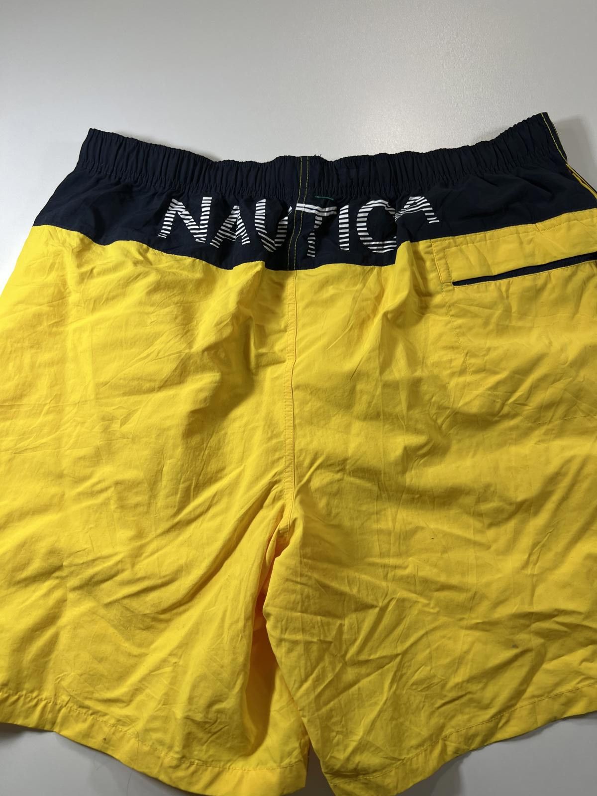 Nautica Nautica Men's Yellow and Navy Swim Shorts Size US 34 / EU 50 - 9 Thumbnail