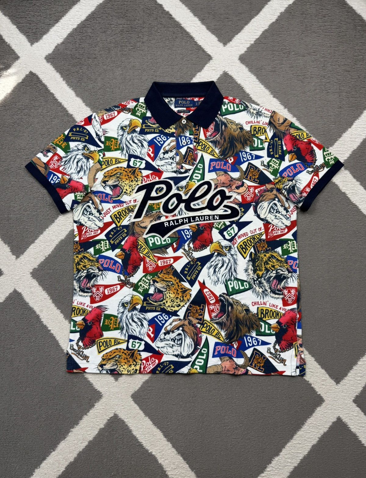 Polo College Mascots Pennant All Over Print Polo Shirt