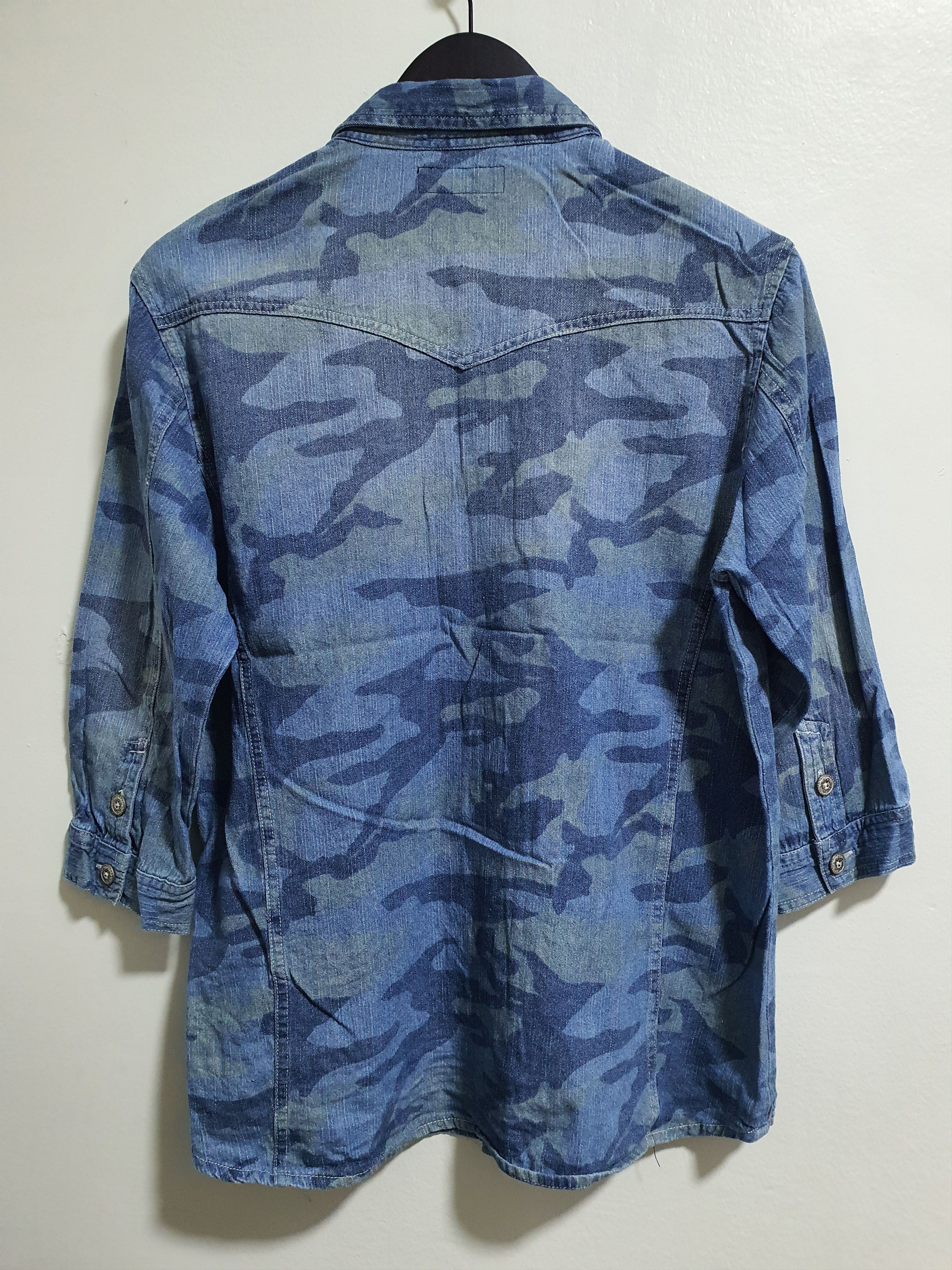 In The Attic × Japanese Brand IN THE ATTIC 20/27 CAMOU 3 QUARTER SLEEVE SHIRT Size L / US 10 / IT 46 - 2 Thumbnail