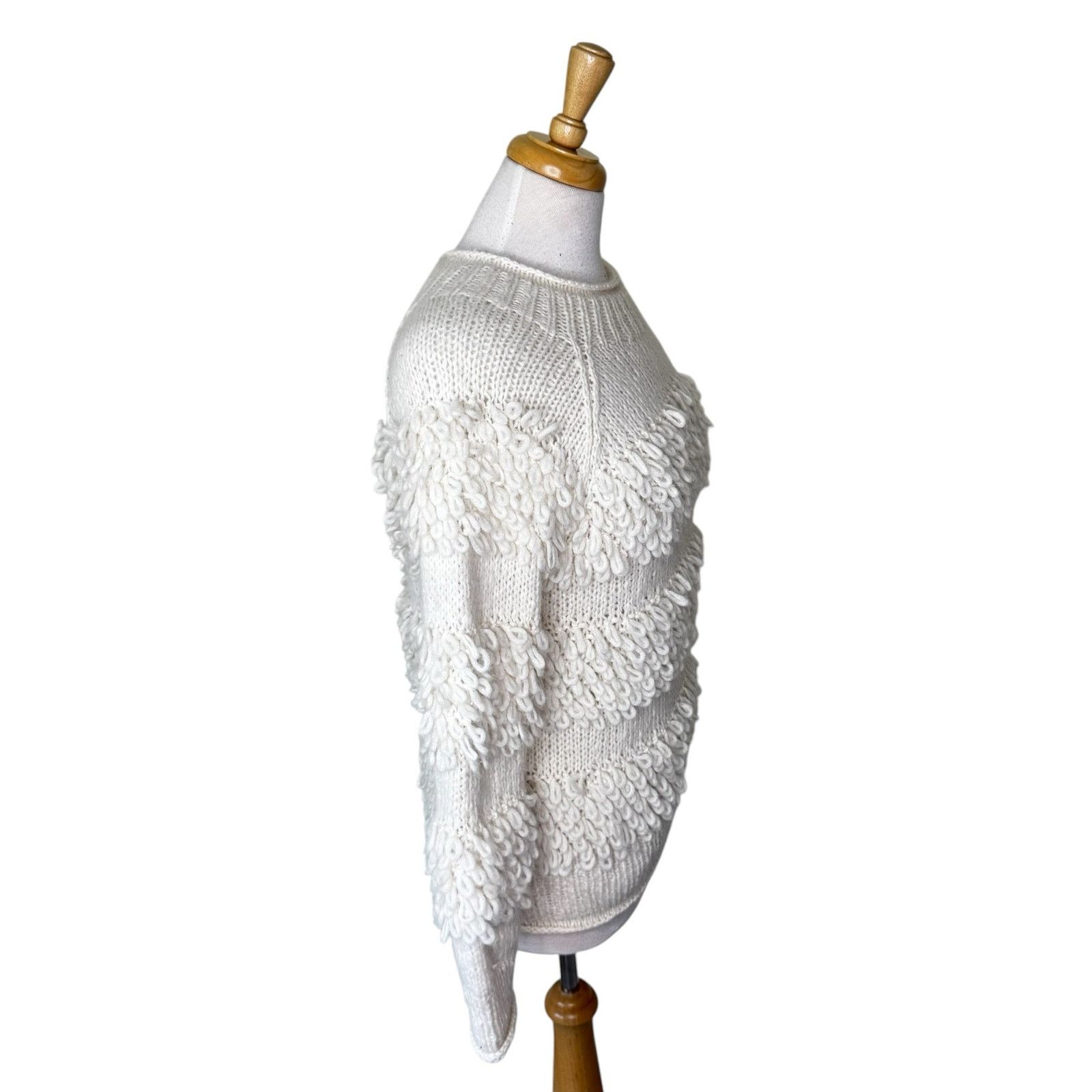 Faherty FAHERTY Polly Looped Knit Baby Alpaca Wool Blend Sweater Size S / US 4 / IT 40 - 4 Thumbnail