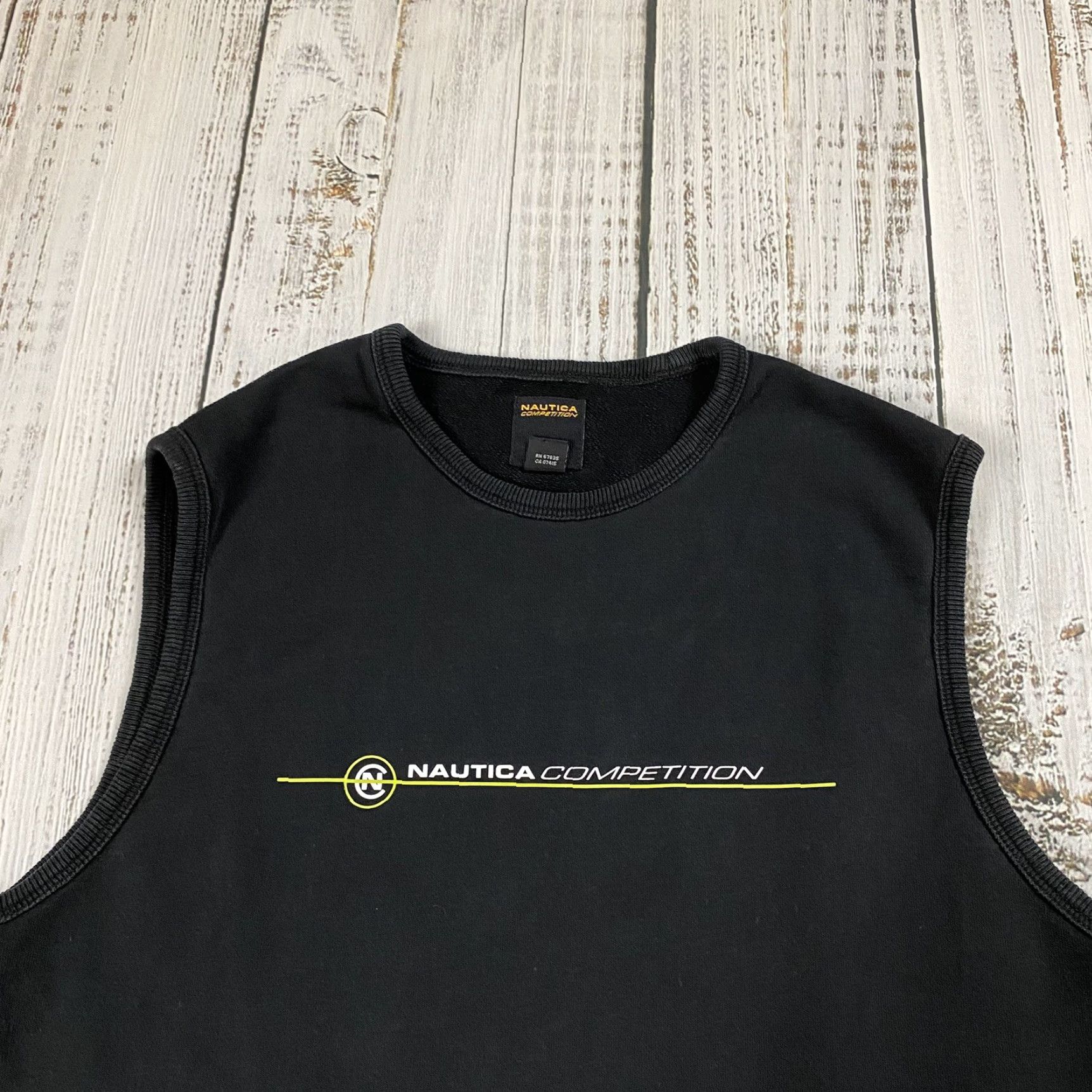 Nautica VINTAGE Nautica Competition Sleeveless Cut-Off Sweatshirt Tank Black Beach Surf Adult Medium Size US M / EU 48-50 / 2 - 2 Thumbnail