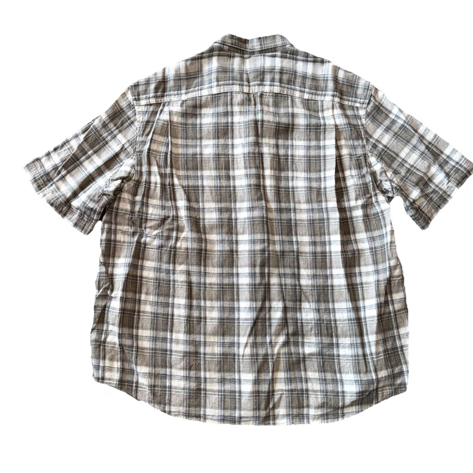 Vintage Duluth Button-Down Shirt Men’s 2XL Short Sleeve Green Beige Plaid Cotton Hemp Review: Classic Casual Outdoors Mens Shirt Size US XXL / EU 58 / 5 - 7 Thumbnail