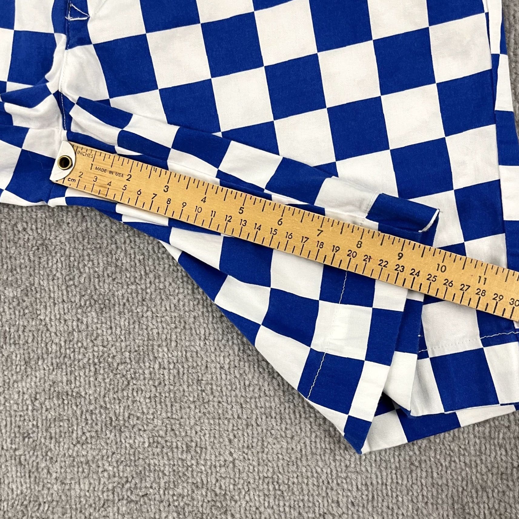 Vintage LOUDMOUTH Golf Chino Shorts Mens 33 Blue White Checkered Plaid Regular Fit Size US 33 - 5 Thumbnail