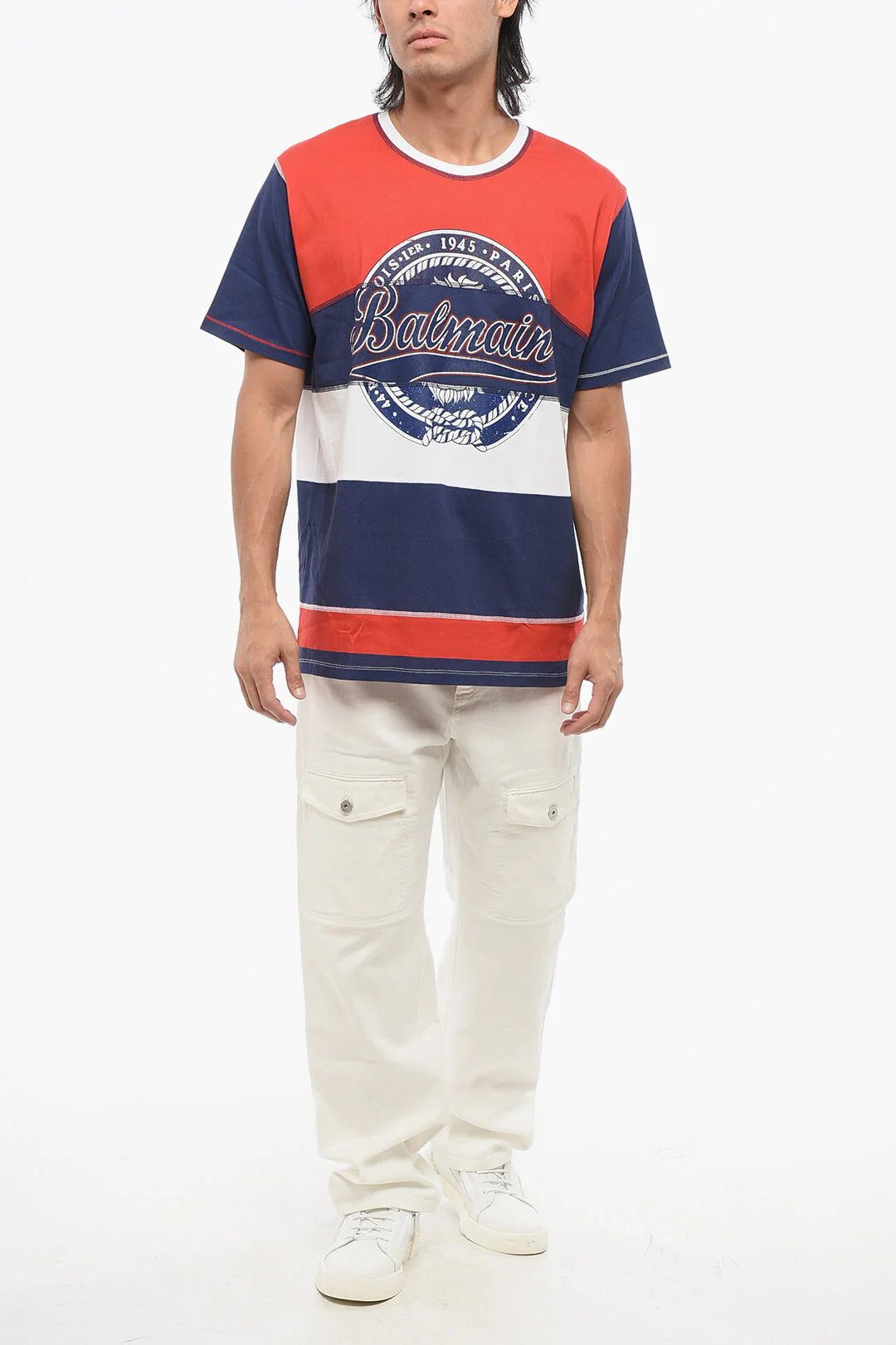 Balmain og1mm0326 Crewneck T-Shirt in Multicolor Size US XS / EU 42 / 0 - 4 Thumbnail