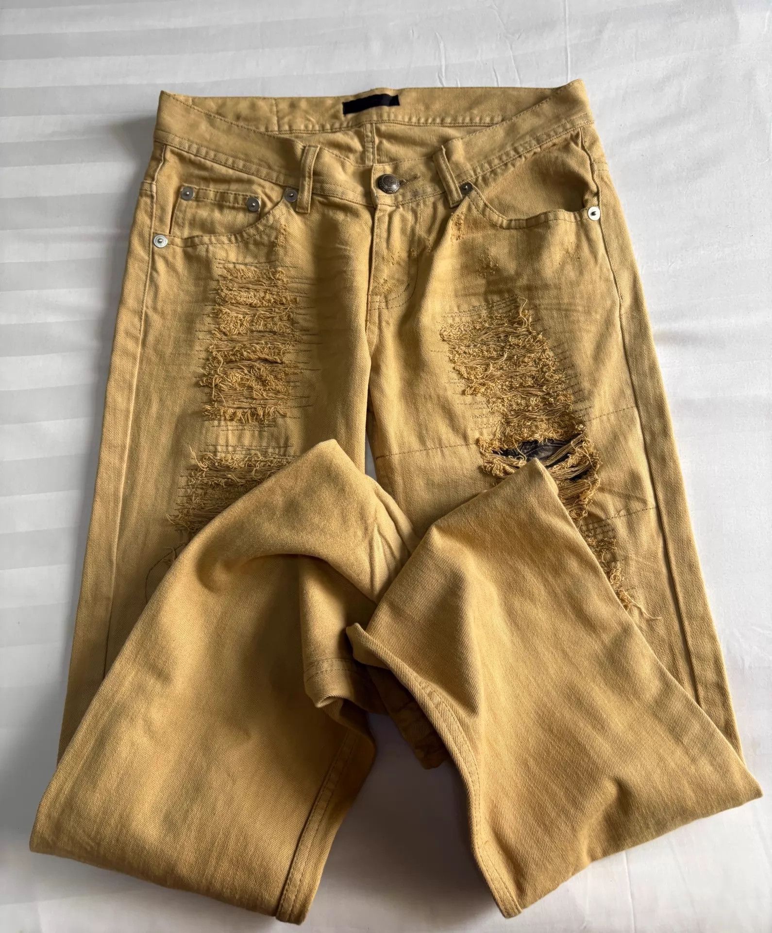 Other Midas Vintage Jpn Distressed Ripped Stitch Denim Jean Size US 33 - 5 Thumbnail