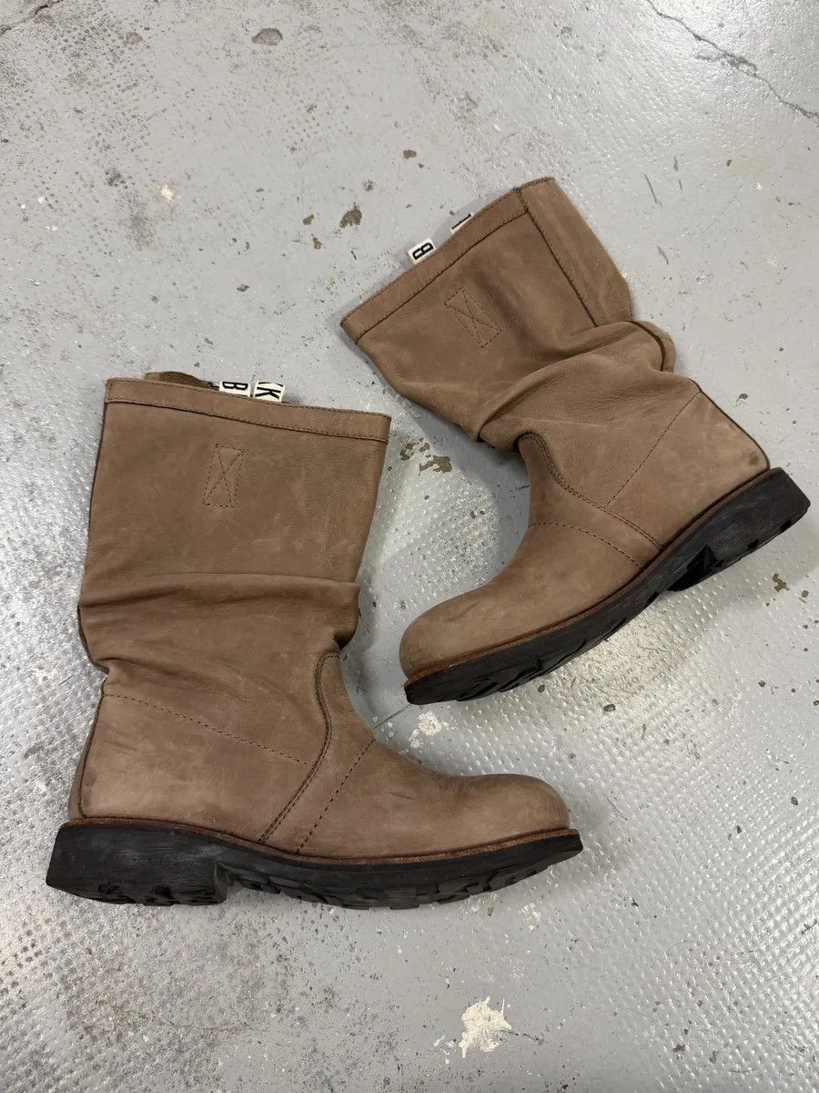 Dirk Bikkembergs 2000s Bikkembergs Beige Brown Eroded Leather Ankle Boots Size US 8 / EU 41 - 2 Thumbnail