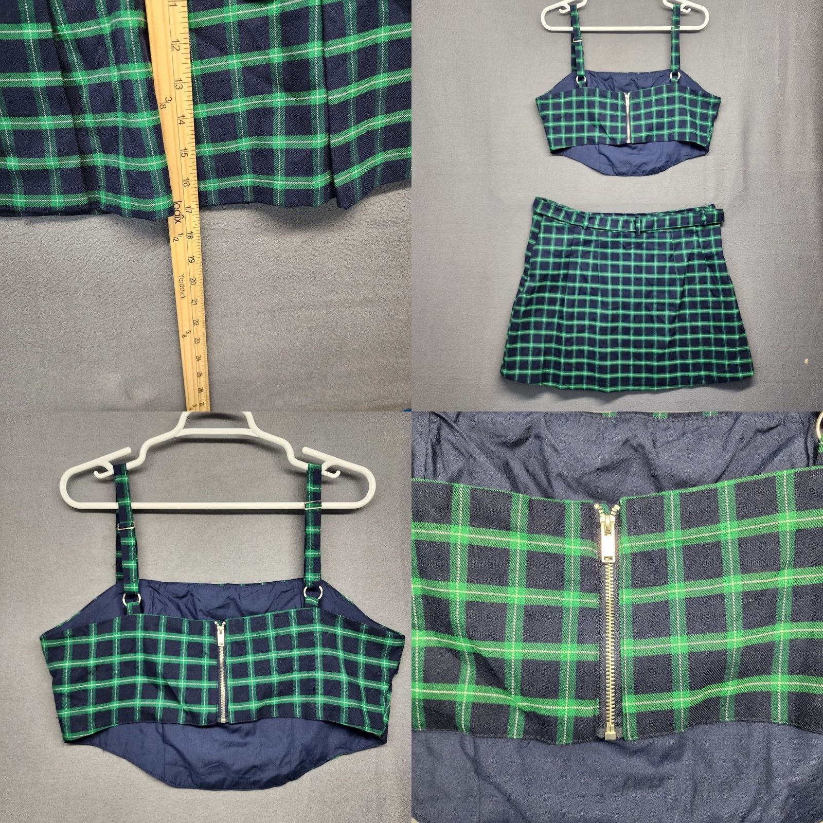 Vintage VINTAGE Bluesteel Women L Blackwatch Plaid Blue Green Skirt & Top Set Grunge Preppy Schoolgirl Mens? Size L / US 10 / IT 46 - 8 Thumbnail