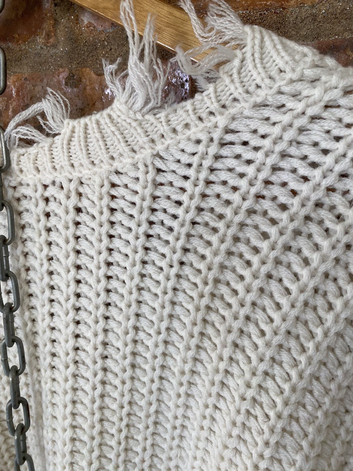 General Research × Japanese Brand × URBAN RESEARCH DOORS Sense Of Place Japan distresses fringe cable knit Size US M / EU 48-50 / 2 - 16 Thumbnail