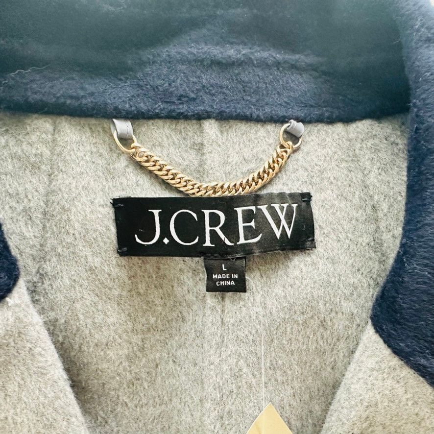 J.Crew J.Crew Harriet Trench Navy Grey Large Double Faced Wool NEW Size L / US 10 / IT 46 - 4 Thumbnail