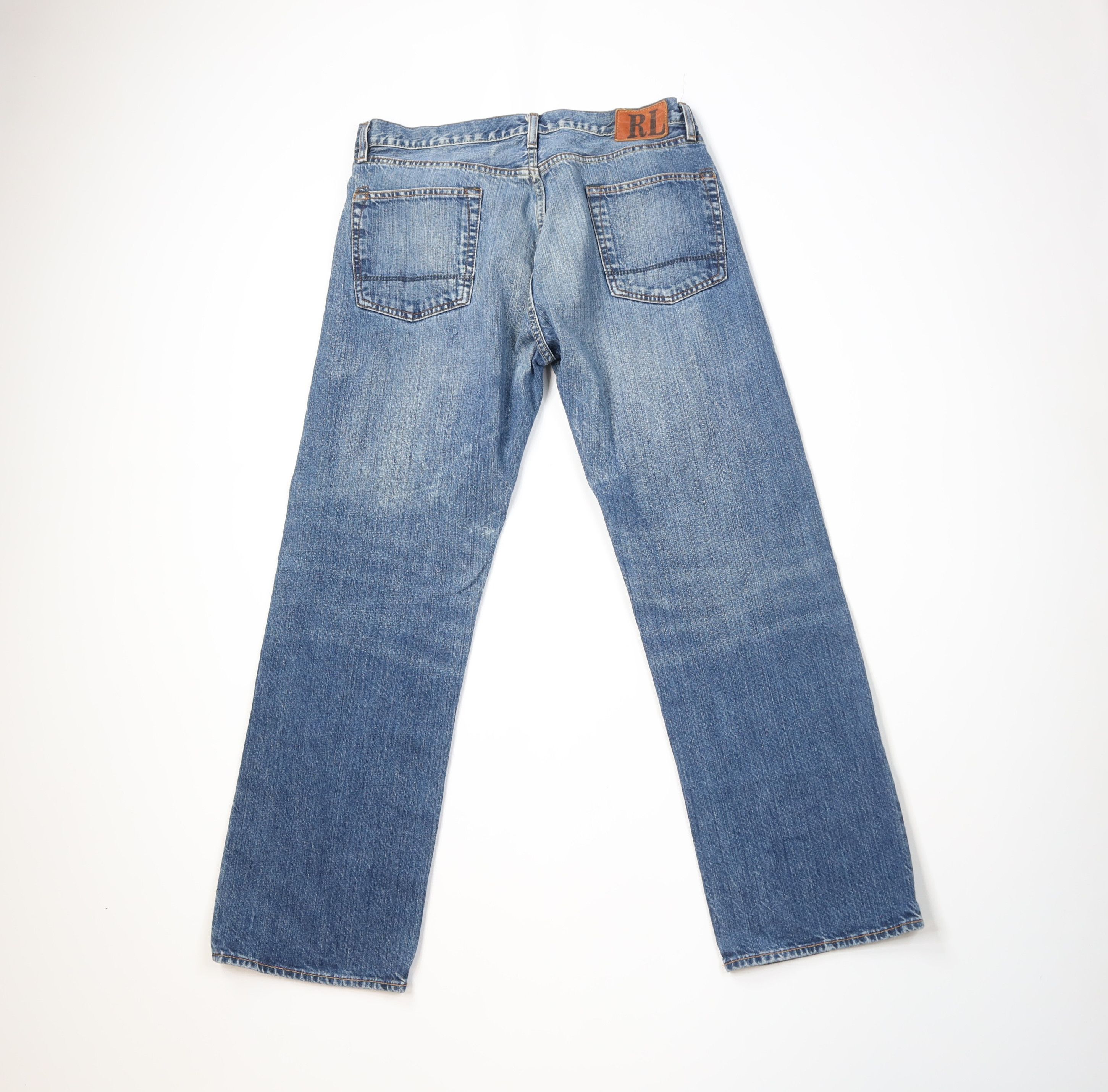 Ralph Lauren Vintage 90s Ralph Lauren RL Wide Leg Denim Jeans Blue Cotton Size US 34 / EU 50 - 7 Thumbnail