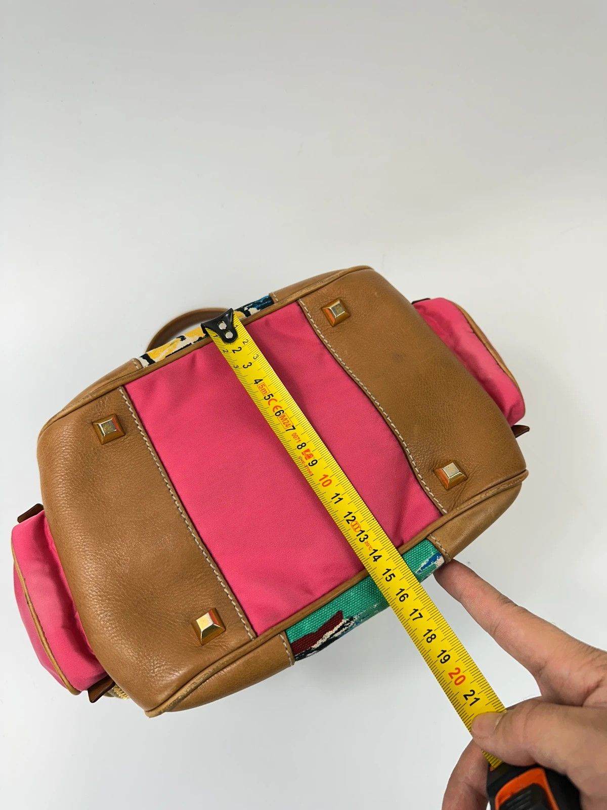 Prada Prada Milano SS04 Venezia Leather & Canvas Painting HandBag Size ONE SIZE - 18 Thumbnail