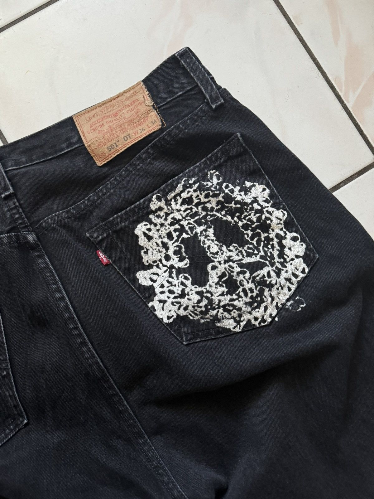 image of Denim Tears Peace In My Pocket Jean in Black, Men's (Size 36)