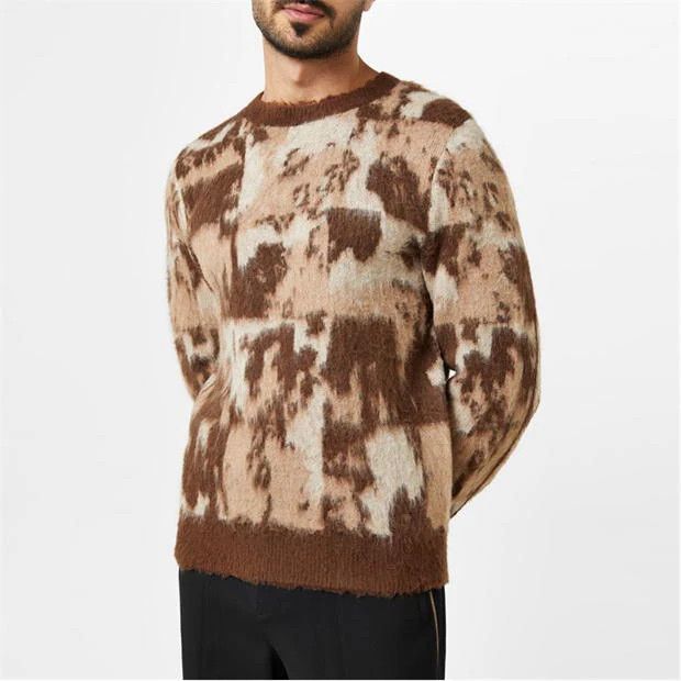 o1g2r1mq0524 Jacquard Crewneck Sweatshirts in Multicolor