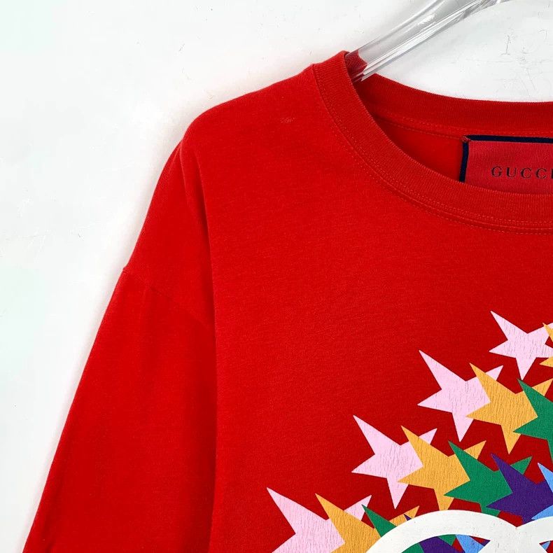 Gucci Gucci Red star printed round-neck cotton short-sleeved T-sh Size US S / EU 44-46 / 1 - 3 Thumbnail