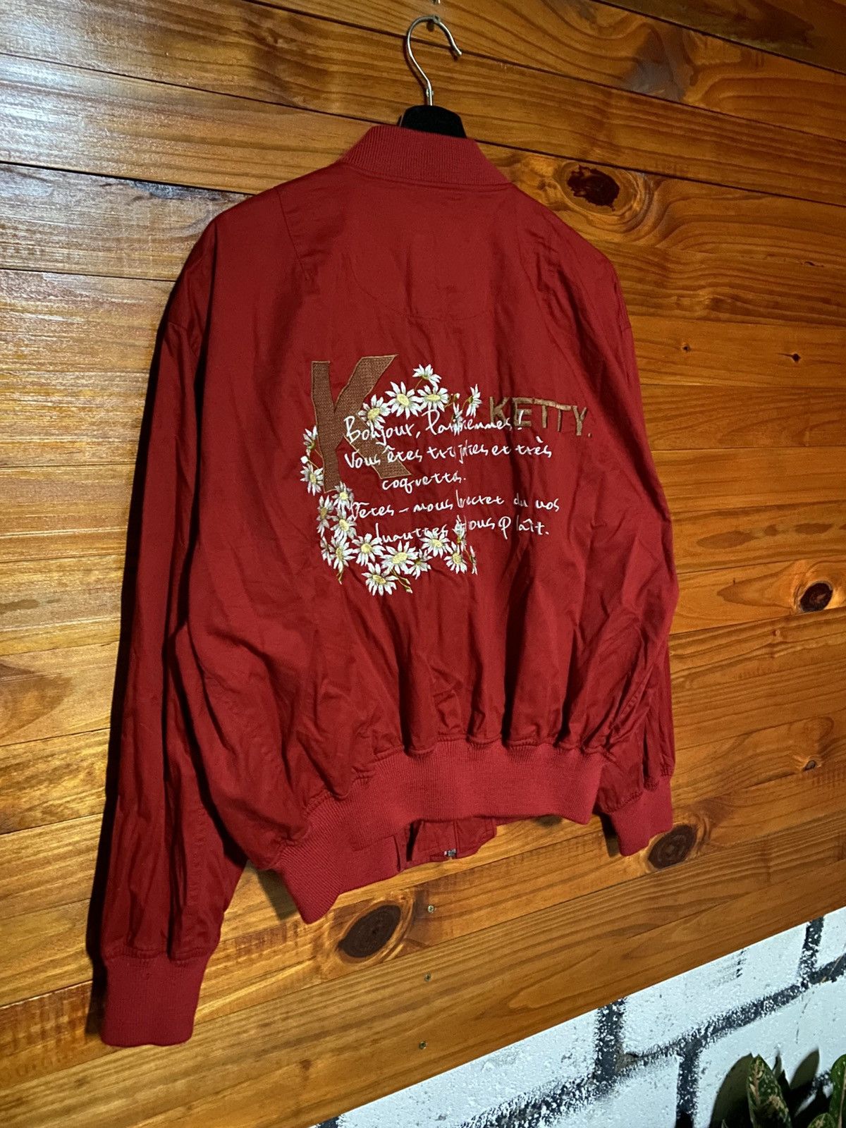 Japanese Brand Vintage Ketty S.A. Petit Coquilles Embroidered Bomber Jacket Size US L / EU 52-54 / 3 - 9 Thumbnail