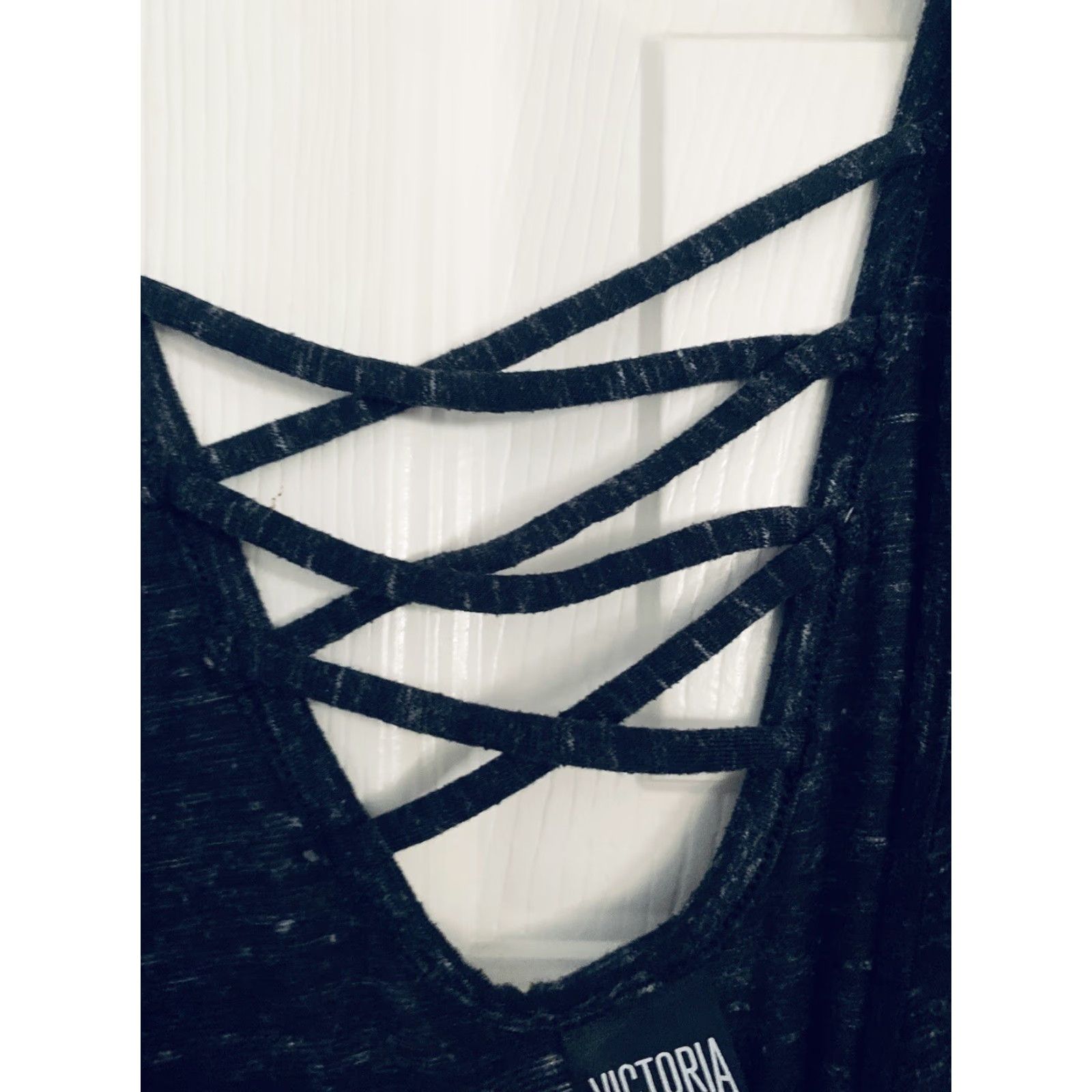 Victoria's Secret VICTORIA’S SECRET Sport Heather Dark Gray Tank Women’s Medium Workout Shirt Size ONE SIZE - 4 Thumbnail